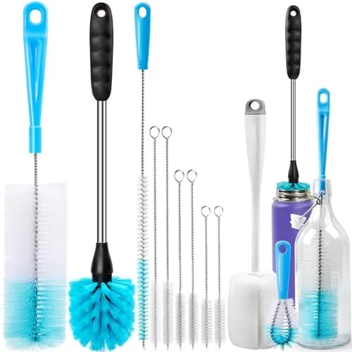Holikme Bottle Brush Tube Cleaning Lab Set with Long Handle,White | 11 Pack, Long Handle, Multi-Size thumbnail 1