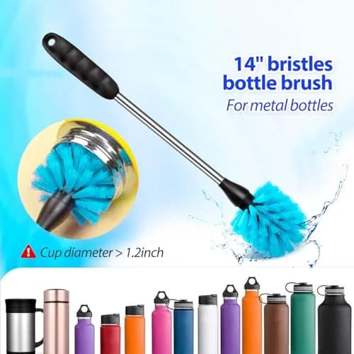 Holikme Bottle Brush Tube Cleaning Lab Set with Long Handle,White | 11 Pack, Long Handle, Multi-Size thumbnail 2