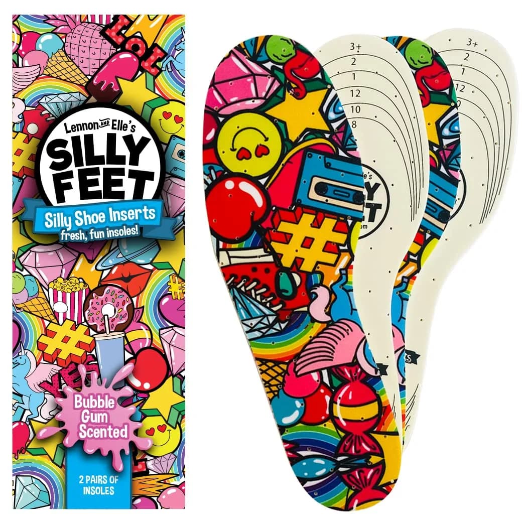 Silly Feet Kids Shoe Insoles Bubble Gum Scented Soft Foam | Replace & Fit Perfectly in Shoes - main product image