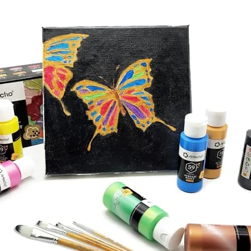 Artecho Metallic Acrylic Paint Set 12 Colors 59ml | Rich Metallic Finish for Art & Crafts thumbnail 6