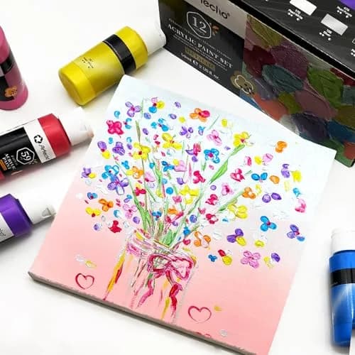 Artecho Metallic Acrylic Paint Set 12 Colors 59ml | Rich Metallic Finish for Art & Crafts thumbnail 7