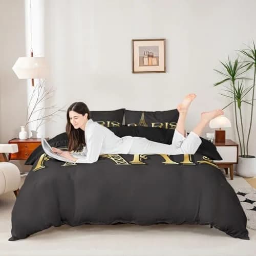 Erosebridal Paris Bedding Set Queen Size | Modern Kids Eiffel Tower Bedding for Teens & Bedroom Decor thumbnail 7