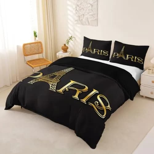 Erosebridal Paris Bedding Set Queen Size | Modern Kids Eiffel Tower Bedding for Teens & Bedroom Decor thumbnail 3