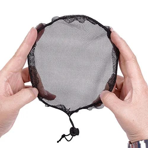 YANTAISIYU Black Ponytail Hair Net with Elastic Drawstring | Durable Nylon, 5 pcs for Hair Bun & Wig Making (Round, 15cm Diameter) thumbnail 5