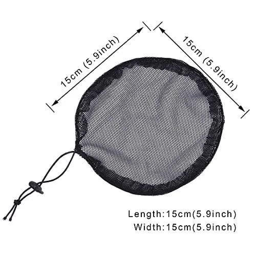 YANTAISIYU Black Ponytail Hair Net with Elastic Drawstring | Durable Nylon, 5 pcs for Hair Bun & Wig Making (Round, 15cm Diameter) thumbnail 2