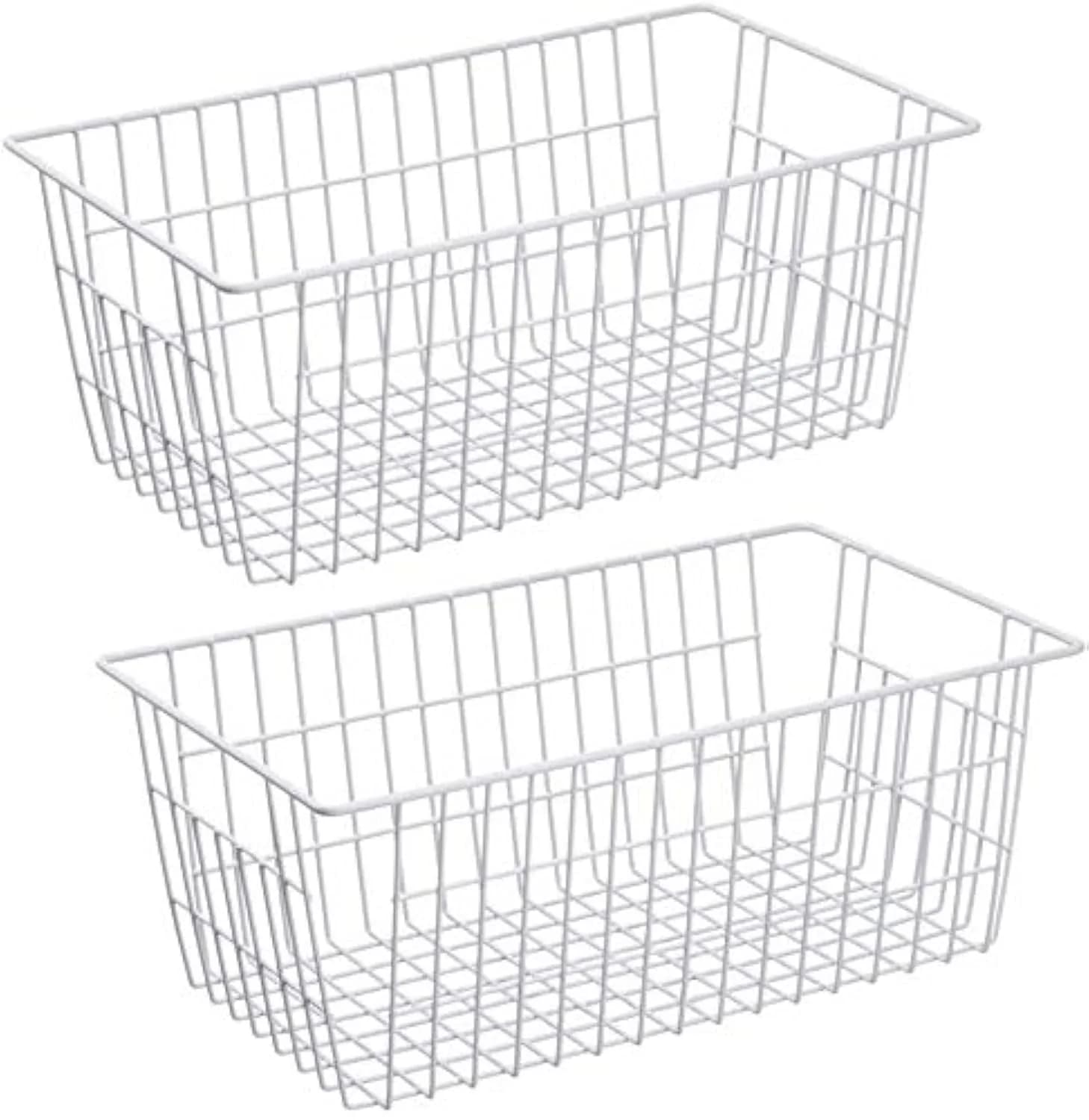 Slideep Farmhouse Storage Baskets 2 Pack | Rustic Kitchen & Home Organizer (70-120c) - main product image