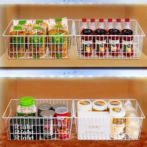 Slideep Farmhouse Storage Baskets 2 Pack | Rustic Kitchen & Home Organizer (70-120c) thumbnail 2