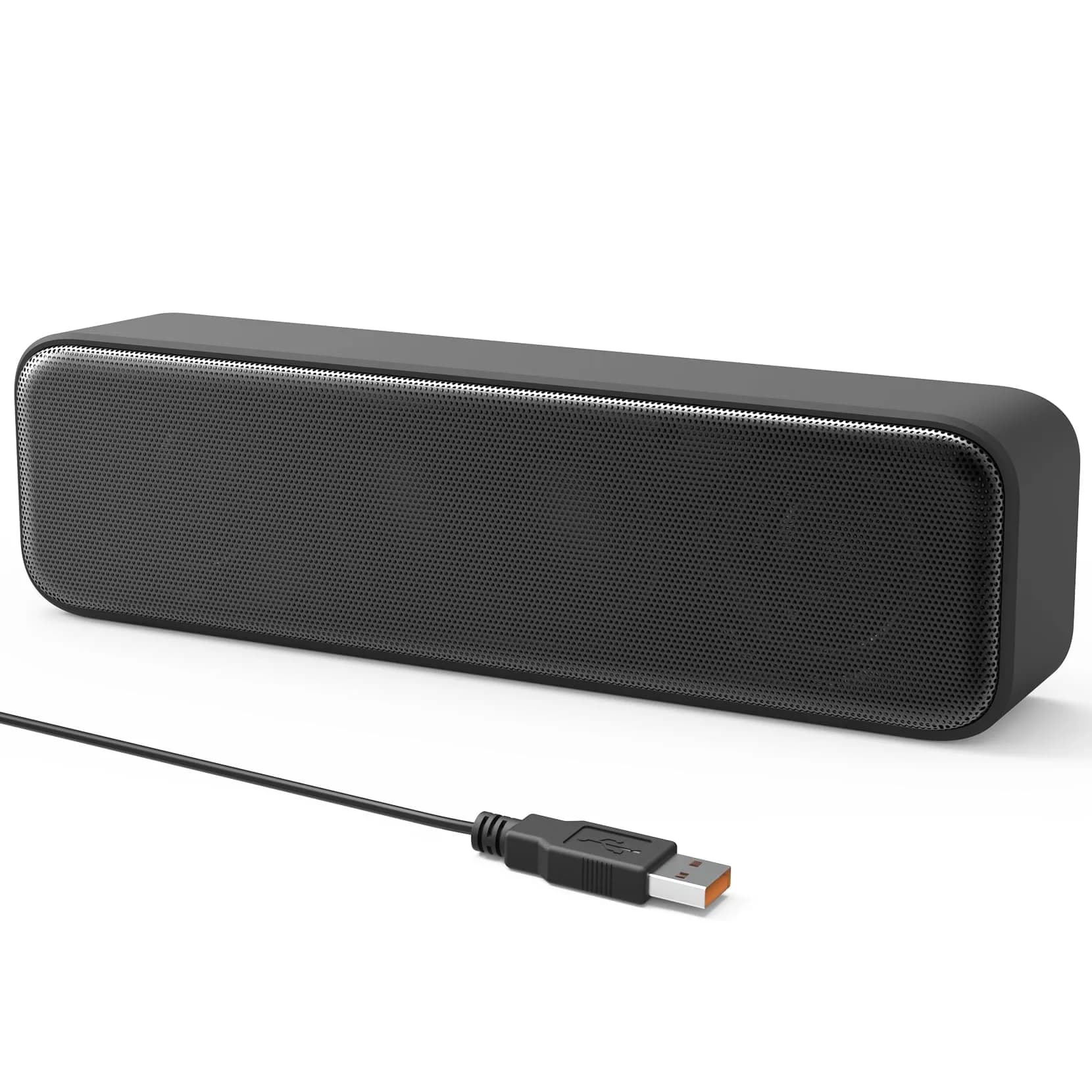 LIELONGREN Upgraded Computer Speakers 286g (10.1 oz) | Plug-n-Play USB Sound Bar with Stereo Loud Sound