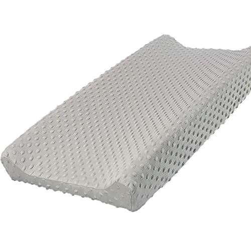 OWLOWLA Changing Pad Cover, Soft Minky Dots, Silver Gray | Ultra-Soft & Breathable for Baby Comfort thumbnail 1