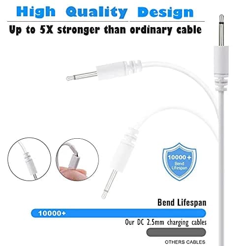 BATSOEASY 2 Pack 2.7ft Replacement DC Charging Cable | USB to 2.5mm Fast Charger Cord Adapter thumbnail 3