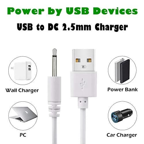 BATSOEASY 2 Pack 2.7ft Replacement DC Charging Cable | USB to 2.5mm Fast Charger Cord Adapter thumbnail 4