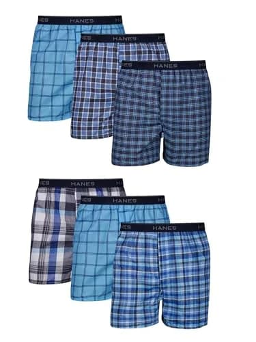 Hanes Men's Tagless Boxer Large | Moisture-Wicking Cotton Blend, Assorted Colors thumbnail 1
