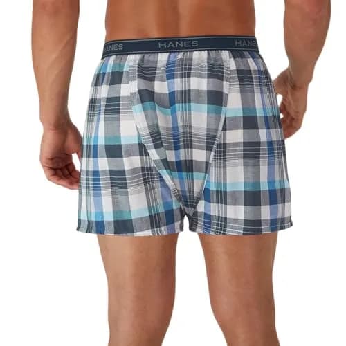 Hanes Men's Tagless Boxer Large | Moisture-Wicking Cotton Blend, Assorted Colors thumbnail 4