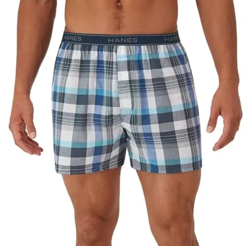 Hanes Men's Tagless Boxer Large | Moisture-Wicking Cotton Blend, Assorted Colors thumbnail 2