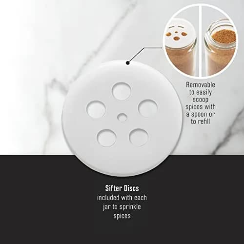 Kamenstein 16 Jar Hourglass Revolving Spice Rack with Spices Included, FREE Refills for 5 Years, Acacia & Stainless Steel Caps thumbnail 6