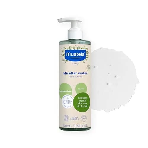 Mustela Certified Organic Micellar Cleansing Water 400ml (13.52 Fl Oz) | Gentle Rinse-Free Natural Cleanser for Baby, Kid & Adult thumbnail 1