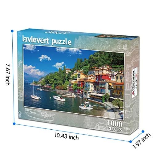 Lavievert 1000 Piece Jigsaw Puzzle Game for Adults - Lake Como, Italy | Family Bonding & Cognitive Fun thumbnail 2