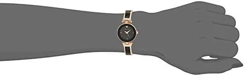 Anne Klein Women's Genuine Diamond Dial Bangle Watch | Rose Gold & Black Enamel, 28mm thumbnail 2