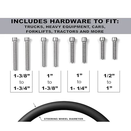 Polar Snow Products Deluxe Steering Wheel Spinner Knob with Universal Fit for Cars, Trucks, Tractors, Mowers, Forklifts, Boats (Black, 1.75" Max Grip) thumbnail 4