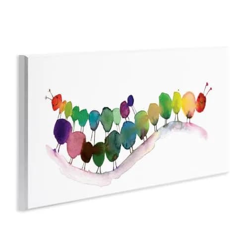 Stupell Industries Rainbow Inchworms Wall Plaque 7 x 17 Inch | Whimsical Kids Decor with Cheerful Rainbow & Insects thumbnail 2