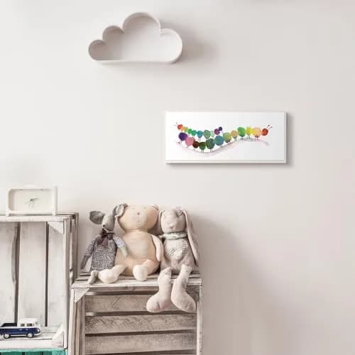 Stupell Industries Rainbow Inchworms Wall Plaque 7 x 17 Inch | Whimsical Kids Decor with Cheerful Rainbow & Insects thumbnail 3