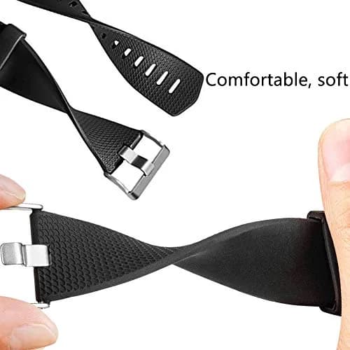 Yuuol Replacement Bands for Fitbit Charge 2, Silicone Adjustable Classic Bands for Fitbit Charge 2, Women Men (Large, Black) thumbnail 2