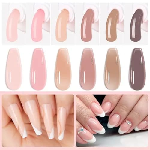 Makartt Nude Colors Poly Nail Gel Kit 15ml (0.5 Fl Oz) | All-in-One Builder Gel Extension Set with Slip Solution, Base, Top Coat, Forms thumbnail 2