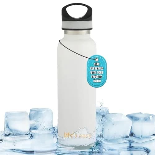 Life's Easy 20 oz Insulated Stainless Steel Sports Water Bottle | Keeps Hot 8h & Cold 24h thumbnail 1
