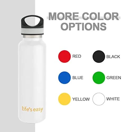 Life's Easy 20 oz Insulated Stainless Steel Sports Water Bottle | Keeps Hot 8h & Cold 24h thumbnail 7