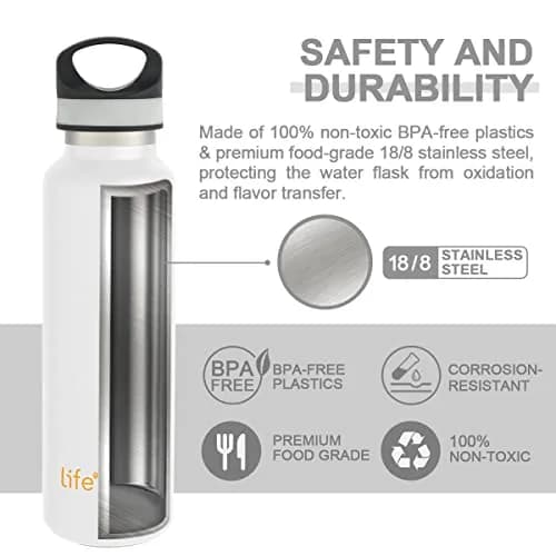 Life's Easy 20 oz Insulated Stainless Steel Sports Water Bottle | Keeps Hot 8h & Cold 24h thumbnail 3