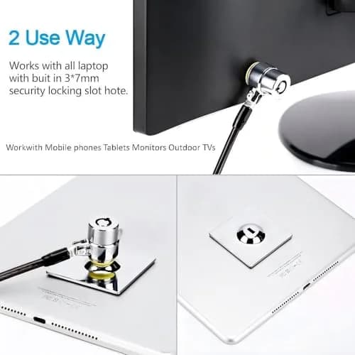 LORADAR 5Pack Laptop Cable Lock 6.7Ft | Anti Theft Security Lock with 5 Keys thumbnail 8