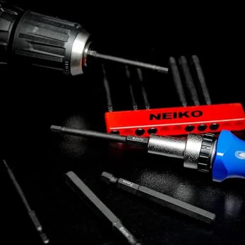 NEIKO 01148A Hex Allen Power Bit Set, 11-Piece Metric Sizes 1.5mm to 8mm | Magnetic Head Bits with 3 Quick Release Shanks thumbnail 5