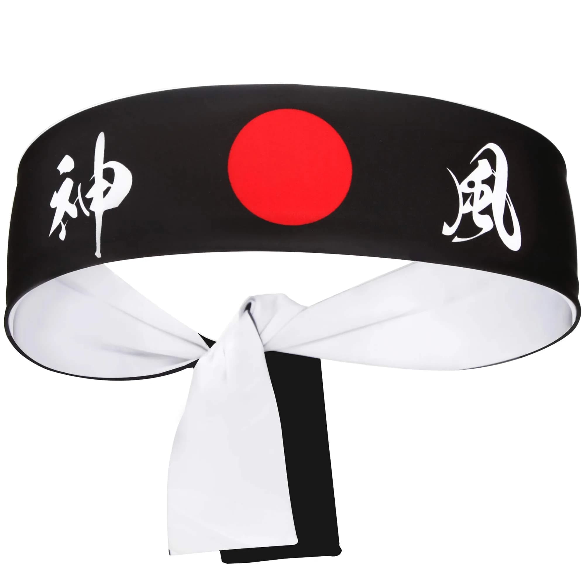 5Chaos Japanese Dragon Headband Hachimaki 5.8cm (2.3" W) x 96.5cm (38" L) | Reversible Bushido Head Wrap for Karate Cosplay Kitchen Chef Ninja Samurai Party Festival — Kamikaze / Divine Wind / 2.3" W x 38" L