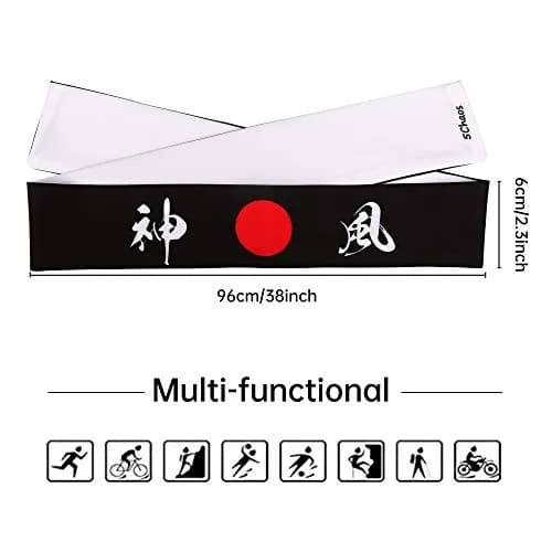 5Chaos Japanese Headband Hachimaki for Karate Cosplay Kitchen Chef | Reversible, Breathable, 38" Sweatband thumbnail 4