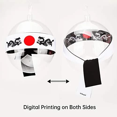5Chaos Japanese Dragon Headband Hachimaki 5.8cm (2.3" W) x 96.5cm (38" L) | Reversible Bushido Head Wrap for Karate Cosplay Kitchen Chef Ninja Samurai Party Festival thumbnail 3