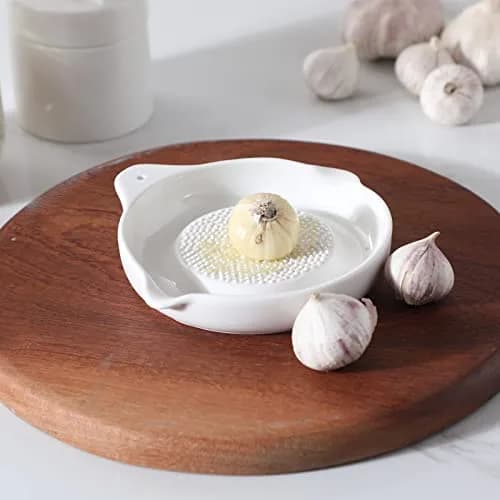 ONTUBE Ceramic Grater Plate for Ginger, Garlic, Onion (5.5" x 2 Pieces) | Dishwasher Safe & Multi-Function Kitchen Tool thumbnail 5