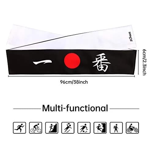 5Chaos Sushi Headband Japanese Hachimaki for Karate Cosplay Kitchen Chef | Reversible, Breathable, 38" Length thumbnail 4