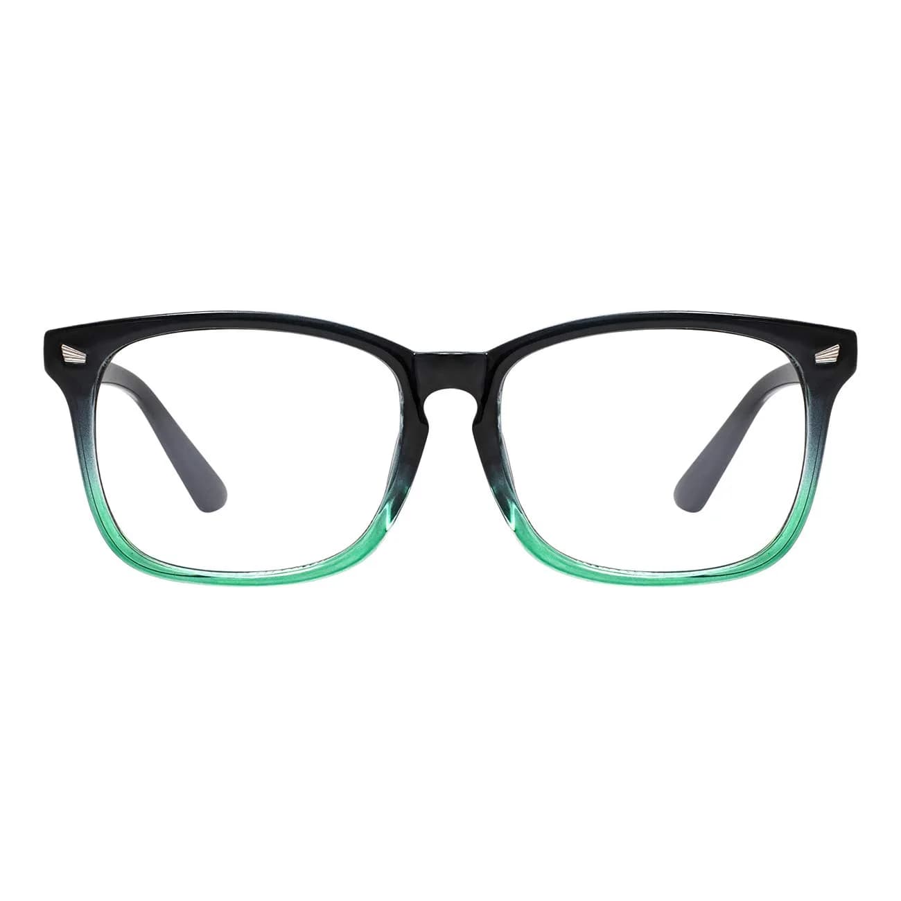 MAXJULI Blue Light Blocking Glasses,Full Rim Square Frame, Blue Gradient Green | Supports Better Sleep & Eye Comfort