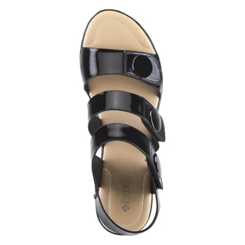 PATRIZIA Triodee Sandals for Women - Casual Platform Slip-On with Adjustable Straps, Black Patent, US 9 thumbnail 7