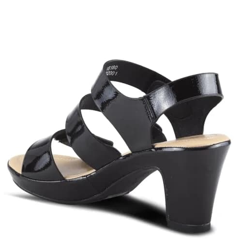 PATRIZIA Triodee Sandals for Women - Casual Platform Slip-On with Adjustable Straps, Black Patent, US 9 thumbnail 11