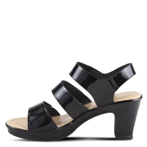 PATRIZIA Triodee Sandals for Women - Casual Platform Slip-On with Adjustable Straps, Black Patent, US 9 thumbnail 6