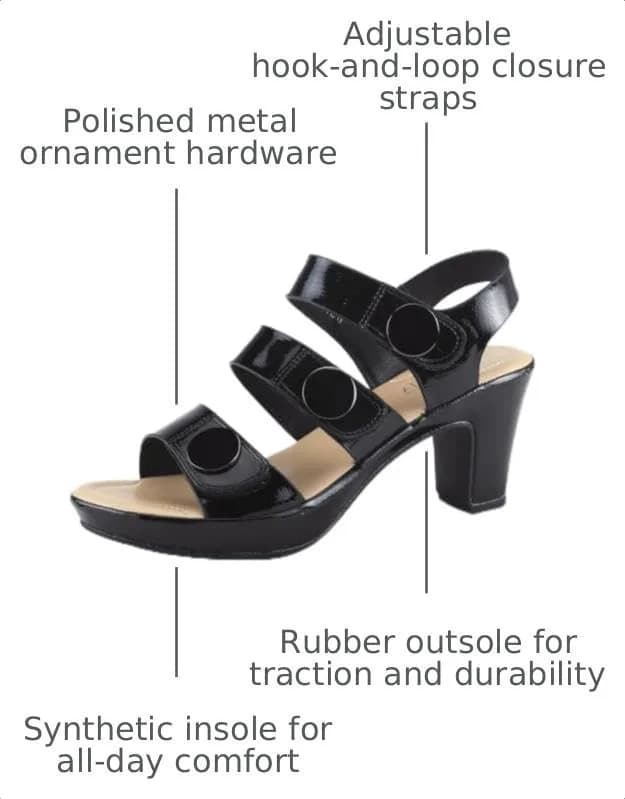 PATRIZIA Triodee Sandals for Women - Casual Platform Slip-On with Adjustable Straps, 6.5-7 US | Elegant Metal Ornaments thumbnail 4