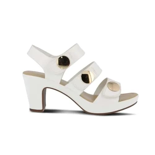 PATRIZIA Triodee Sandals for Women - White Patent Platform 10.5-11 | Adjustable Straps Slip-On thumbnail 10