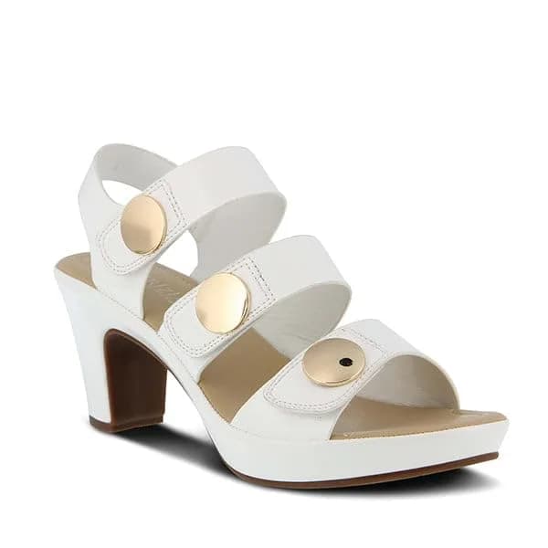 PATRIZIA Triodee Sandals for Women - Casual Platform Slip-On with Adjustable Straps, White Patent, US 9 thumbnail 4