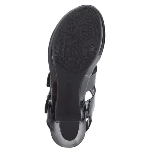 PATRIZIA Triodee Sandals for Women - Casual Platform Slip-On with Adjustable Straps, Black Patent, EU 38 / US 7.5-8 | 3" Heel, 3/4" Platform thumbnail 10