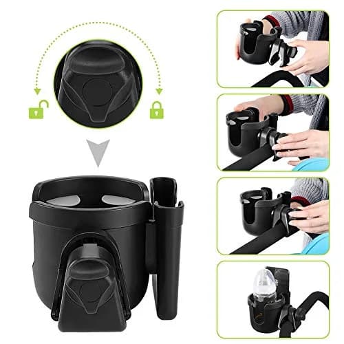 Accmor Stroller Cup Holder with Phone Holder, Universal Fit, 2-in-1 Drinks & Cell Phone Holder for Uppababy Nuna Strollers thumbnail 5