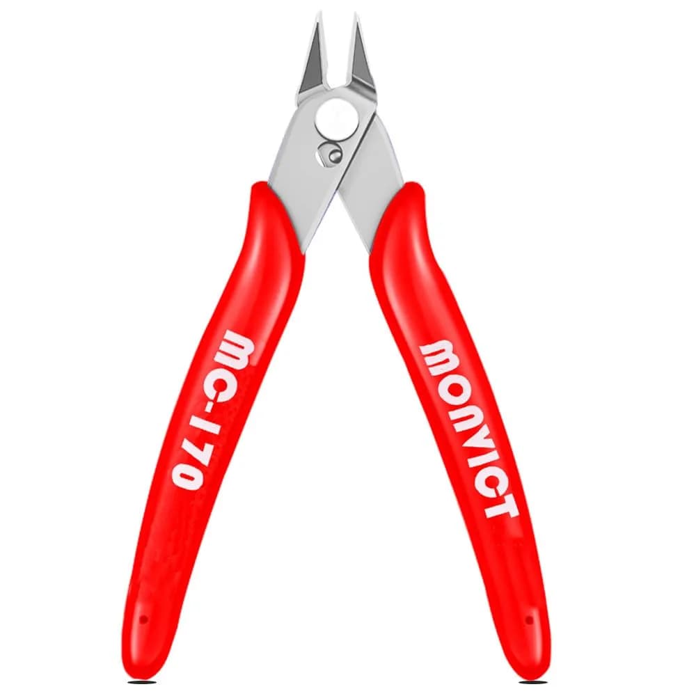 MONVICT 2 Pack Flush Cutters, 5 Inch Wire Cutter | Professional Flush Cut Pliers for Copper & Soft Wire — 5"- Pack 1