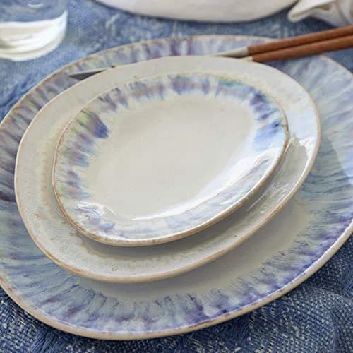 Costa Nova Ceramic Stoneware 11'' Oval Dinner Plate - Brisa Collection, Ria Blue | Microwave & Dishwasher Safe Tableware thumbnail 4