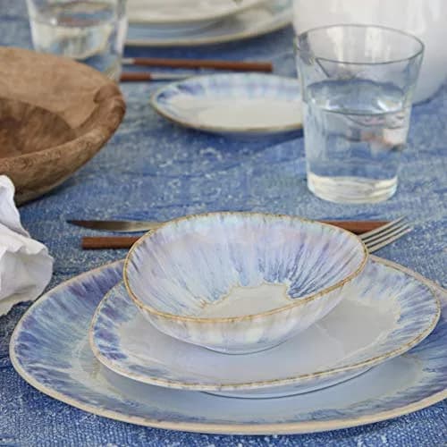 Costa Nova Ceramic Stoneware 11'' Oval Dinner Plate - Brisa Collection, Ria Blue | Microwave & Dishwasher Safe Tableware thumbnail 5