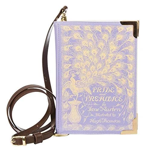 Well Read Crossbody Purse for Book Lovers, Purple, Small | Pride and Prejudice Book Cover thumbnail 1